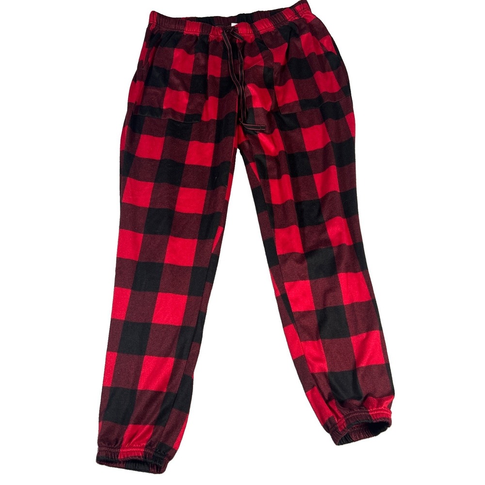 Joyspun Womens Red Plaid Jogger Pajama Pants Sleepwear Size S